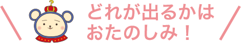 どれが出るかはおたのしみ！