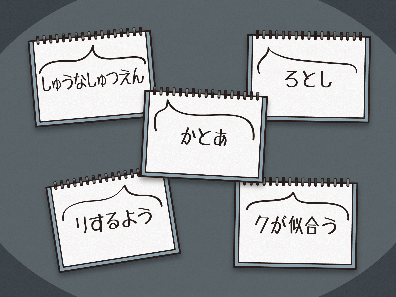 床に散らばるカンペ